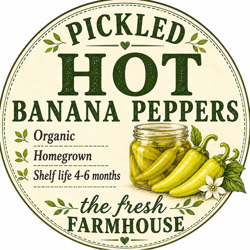 Pickled Hot Banana Peppers - Green